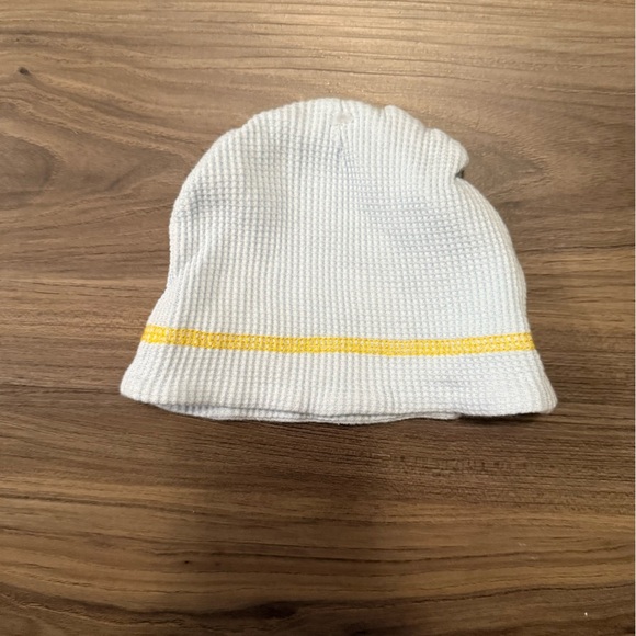 Little Beginnings Baby Cozy Knit Beanie in Blue and Yellow size 6/9M - Picture 1 of 4